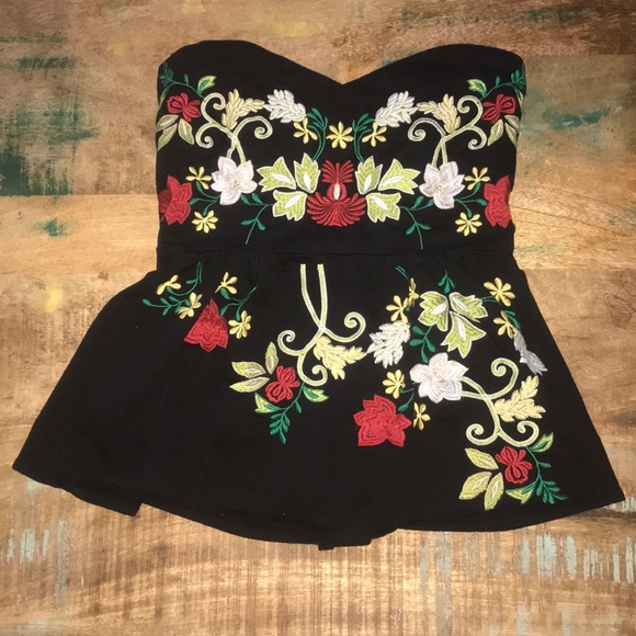 Anthropologie Tops - Anthropologie | Embroidered Strapless Top, Size 0